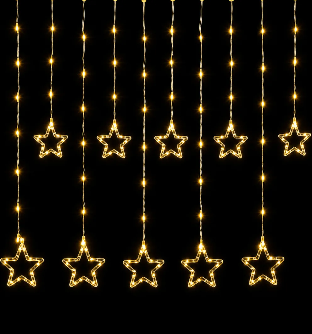 LED Star Curtain Light (Warm)